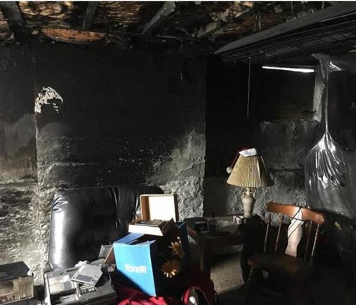 Inside of a home damaged by fire